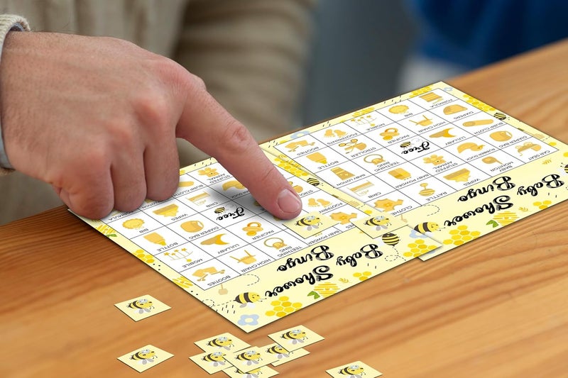Disfuco Baby Shower Bingo - 24 Player Bee Themed Game for Adults and Gender Reveal Parties - Image 3